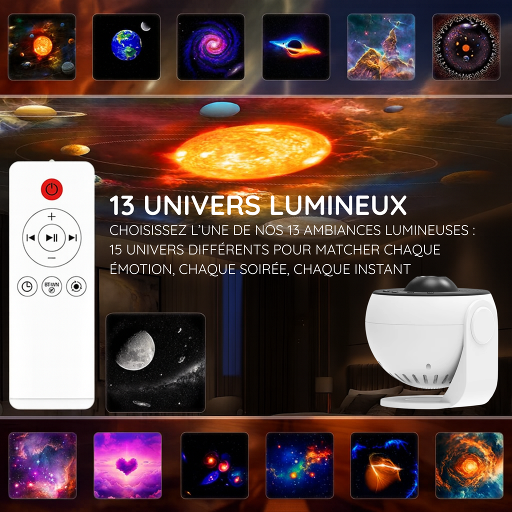 Veilleuse projecteur Galaxy avec Bruit & Timer - DreamGalaxy
