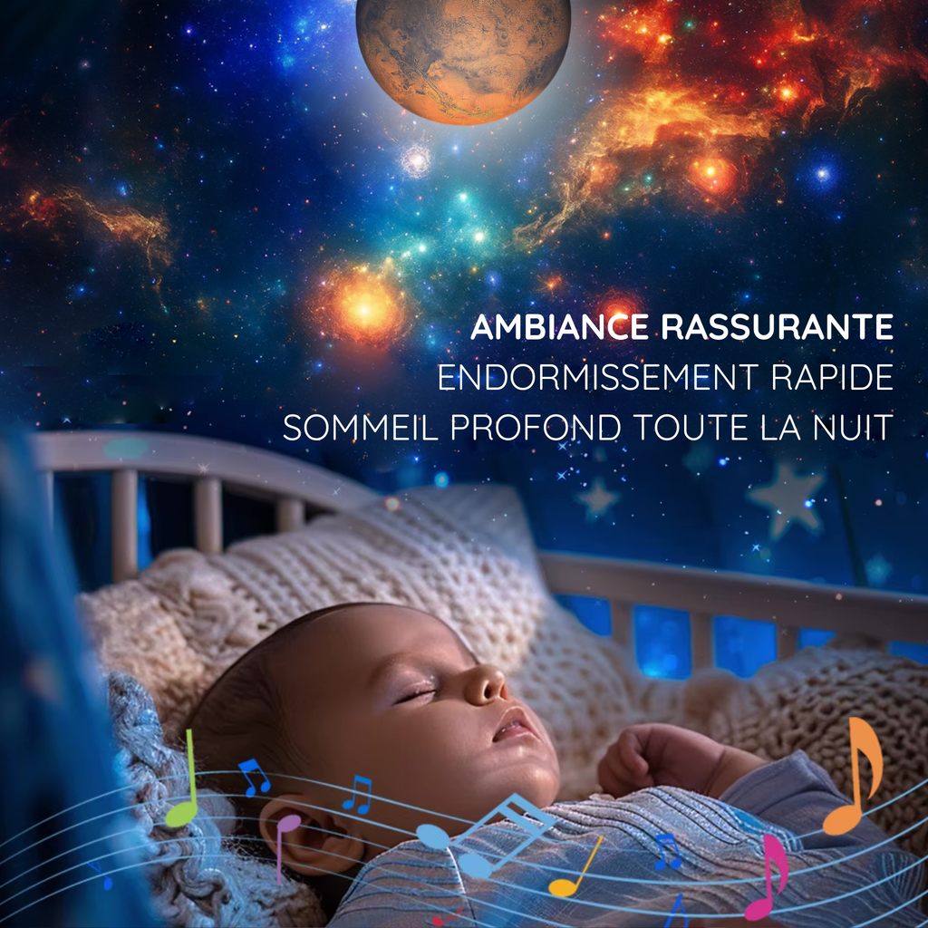 Veilleuse projecteur Galaxy avec Bruit & Timer - DreamGalaxy