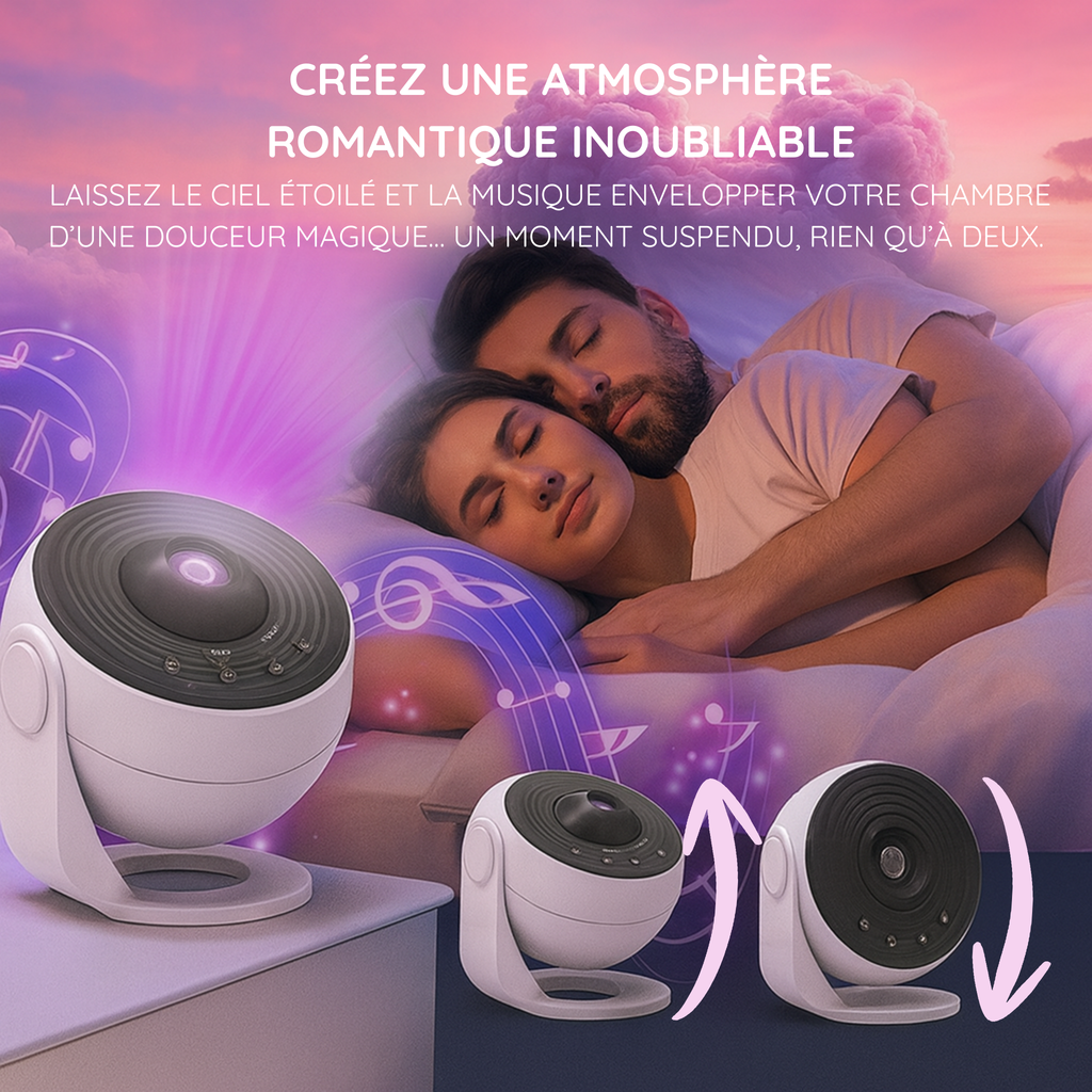 Veilleuse projecteur Galaxy avec Bruit & Timer - DreamGalaxy