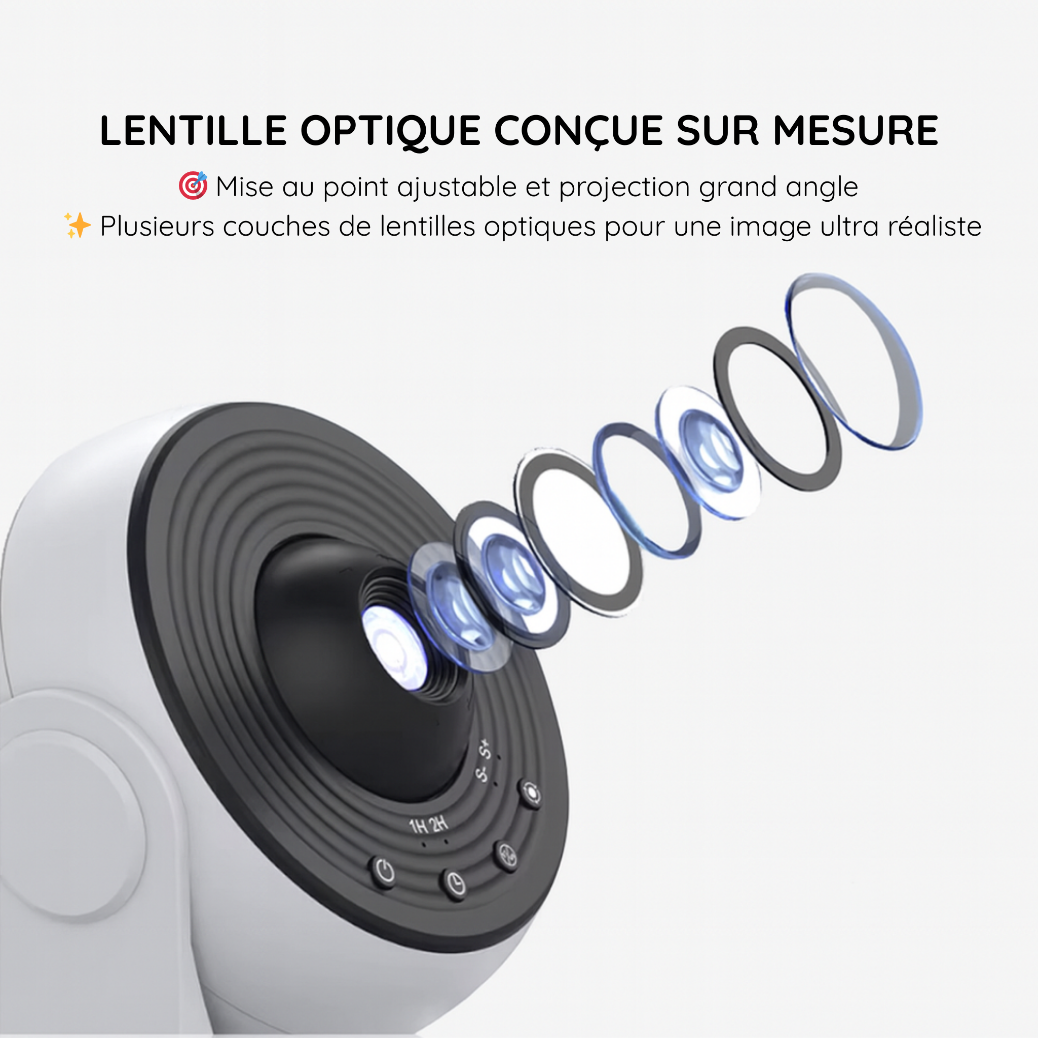 Veilleuse projecteur Galaxy avec Bruit & Timer - DreamGalaxy