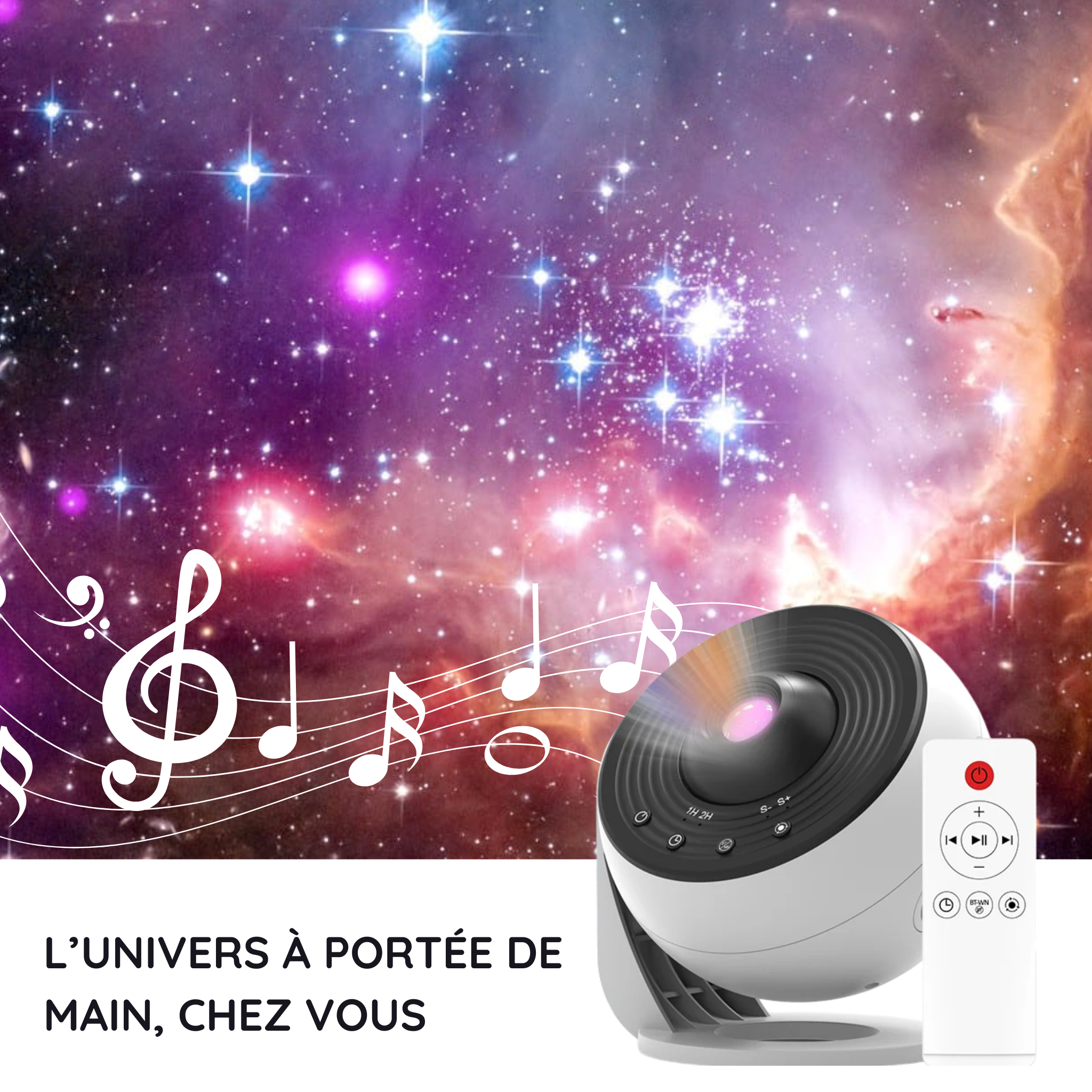 Veilleuse projecteur Galaxy avec Bruit & Timer - DreamGalaxy