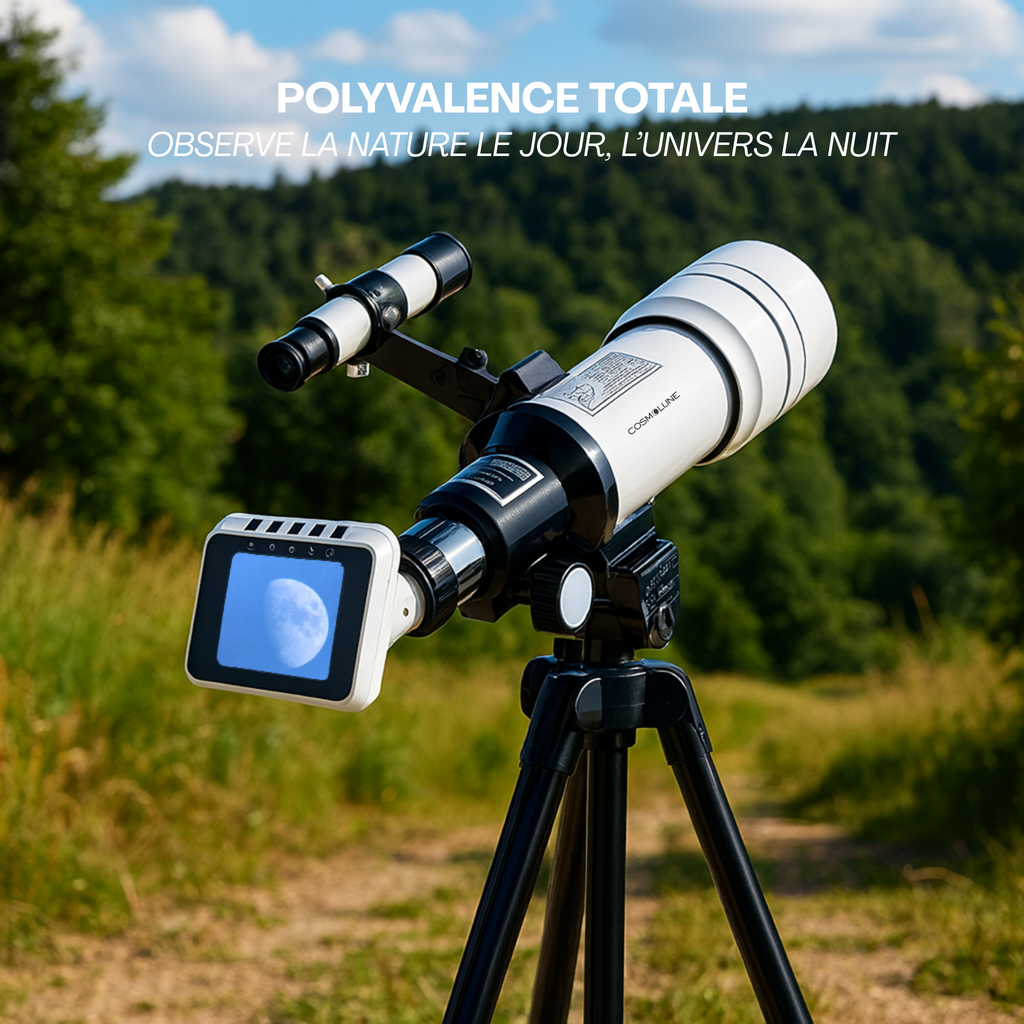 Télescope astronomique avec ecran observer la Lune et les Étoiles en Haute Résolution