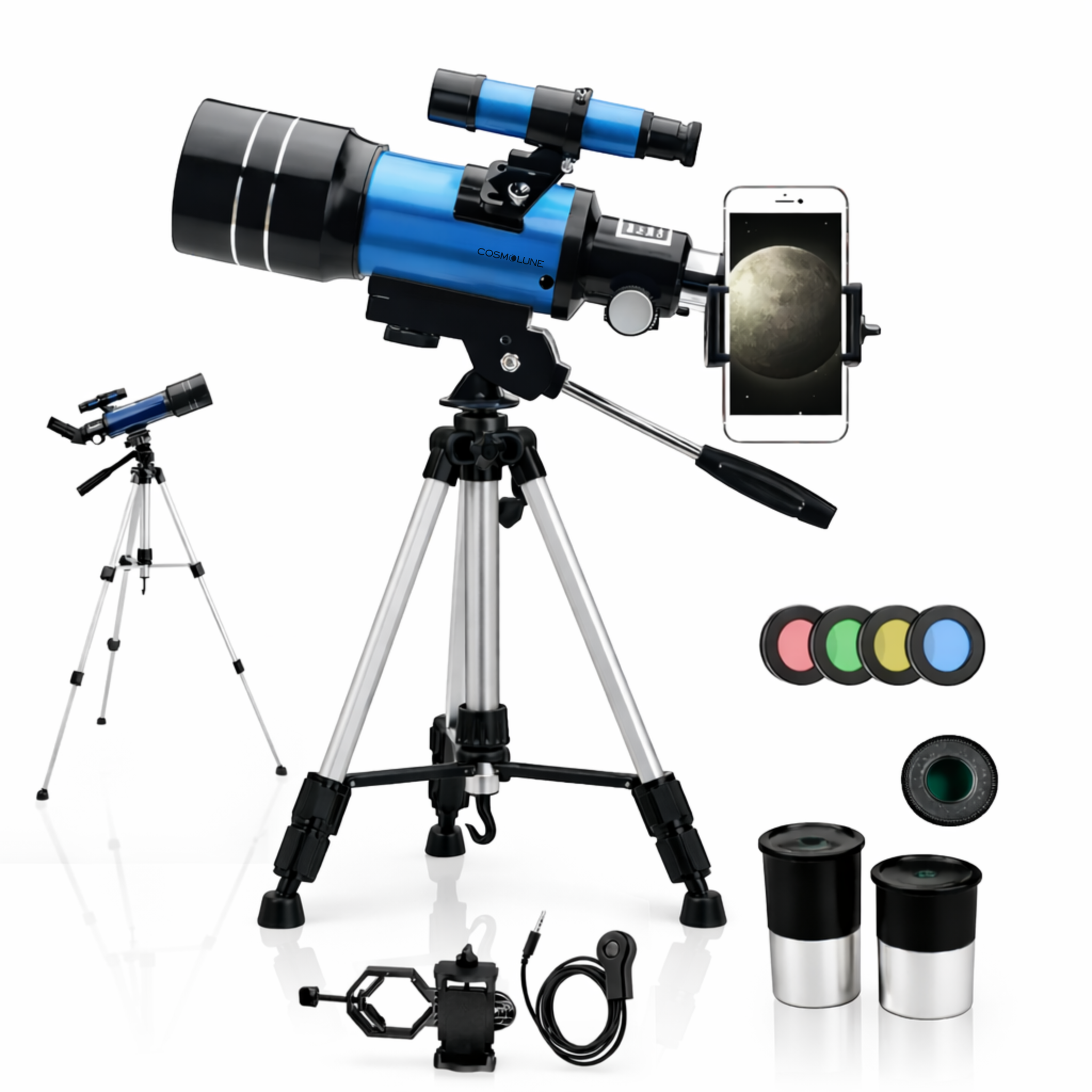 Télescope Astronomique Professionnel HD - Puissant et précis avec support smartphone