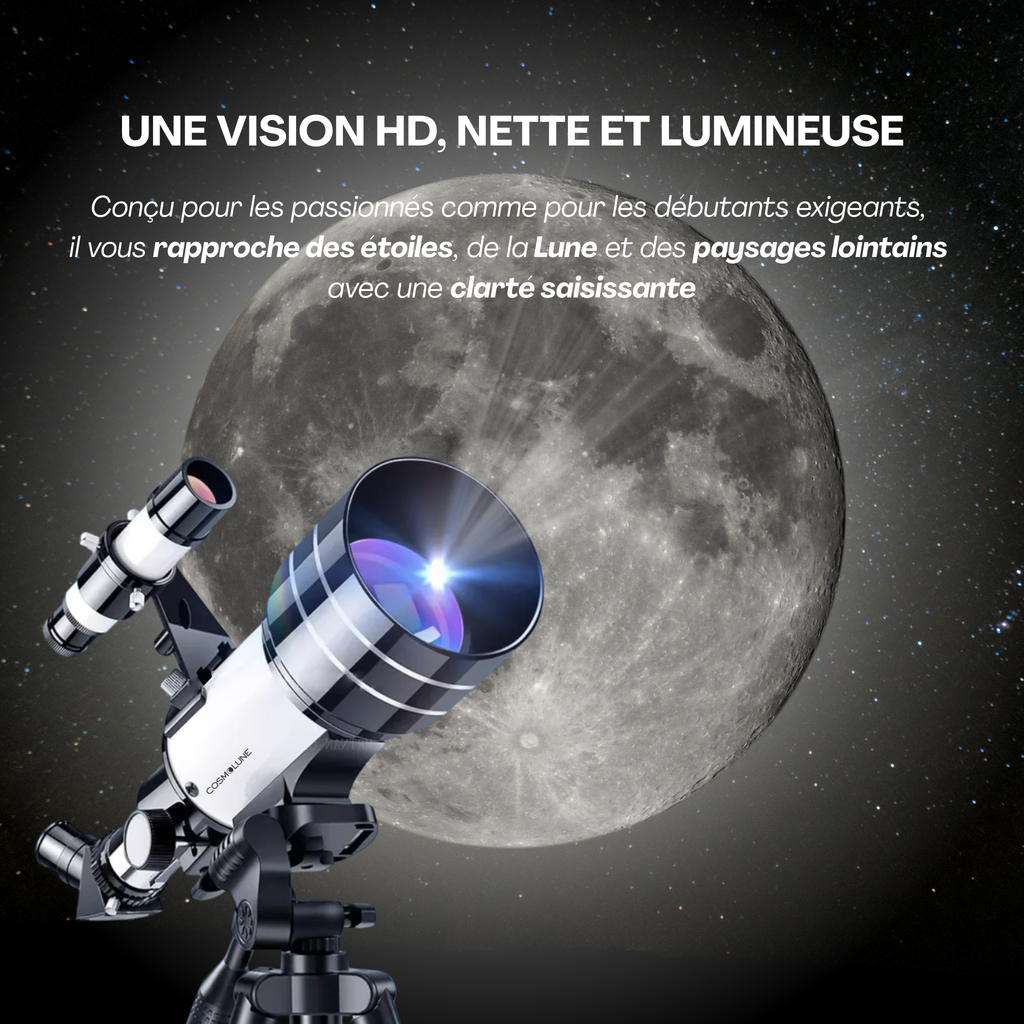 Télescope Astronomique Professionnel HD - Puissant et précis avec support smartphone