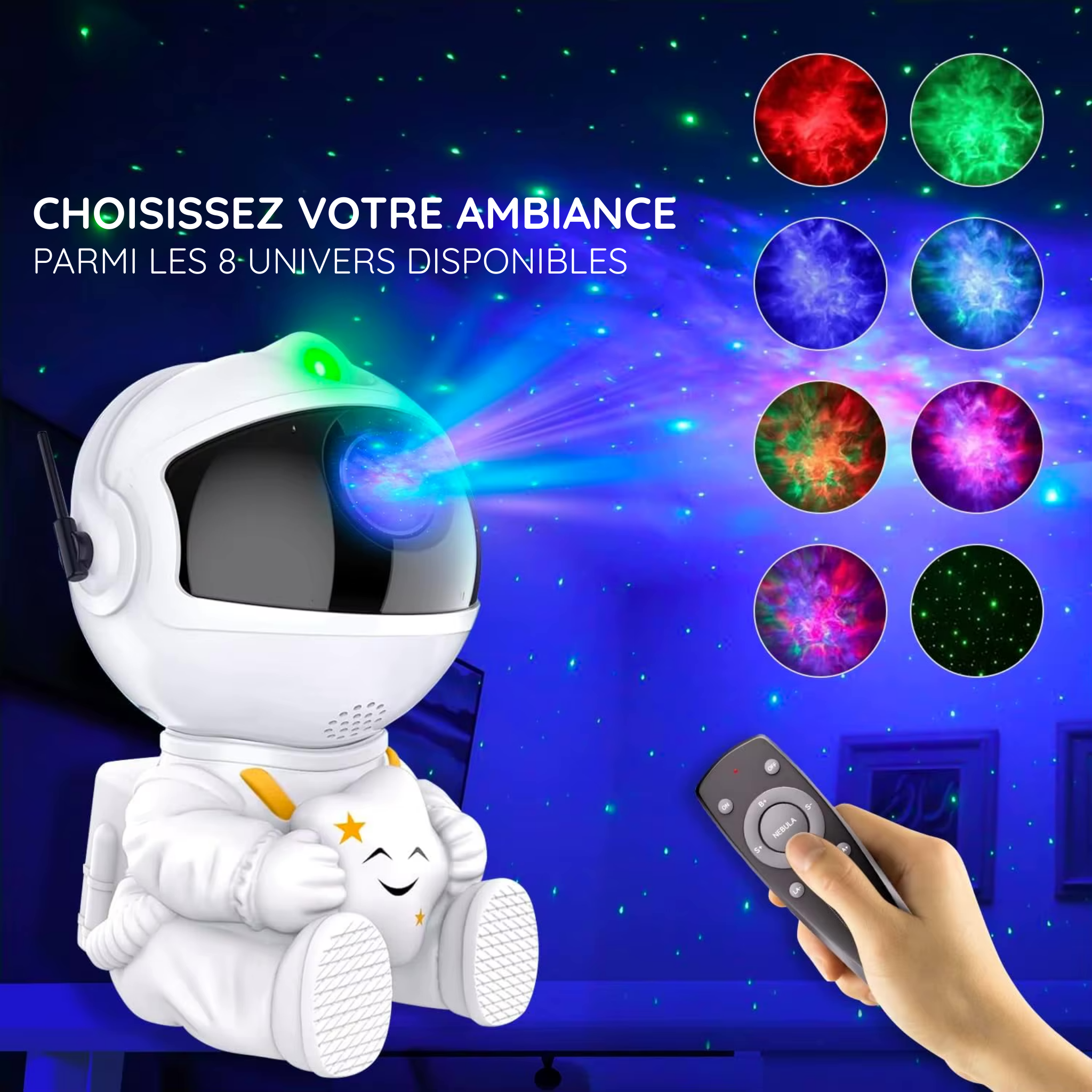 Veilleuse astronaute LED ambiance univers relaxante