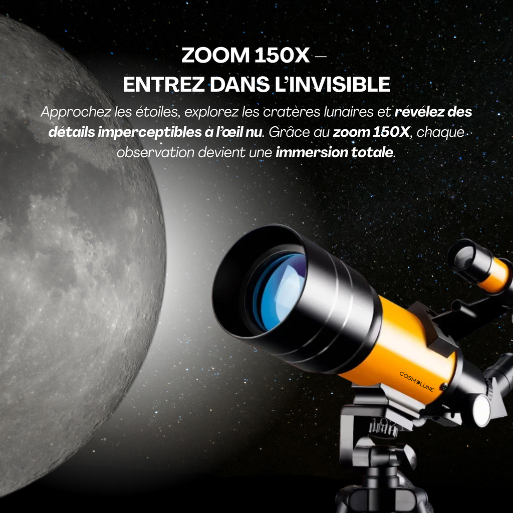 Télescope Astronomique Professionnel HD - Puissant et précis avec support smartphone