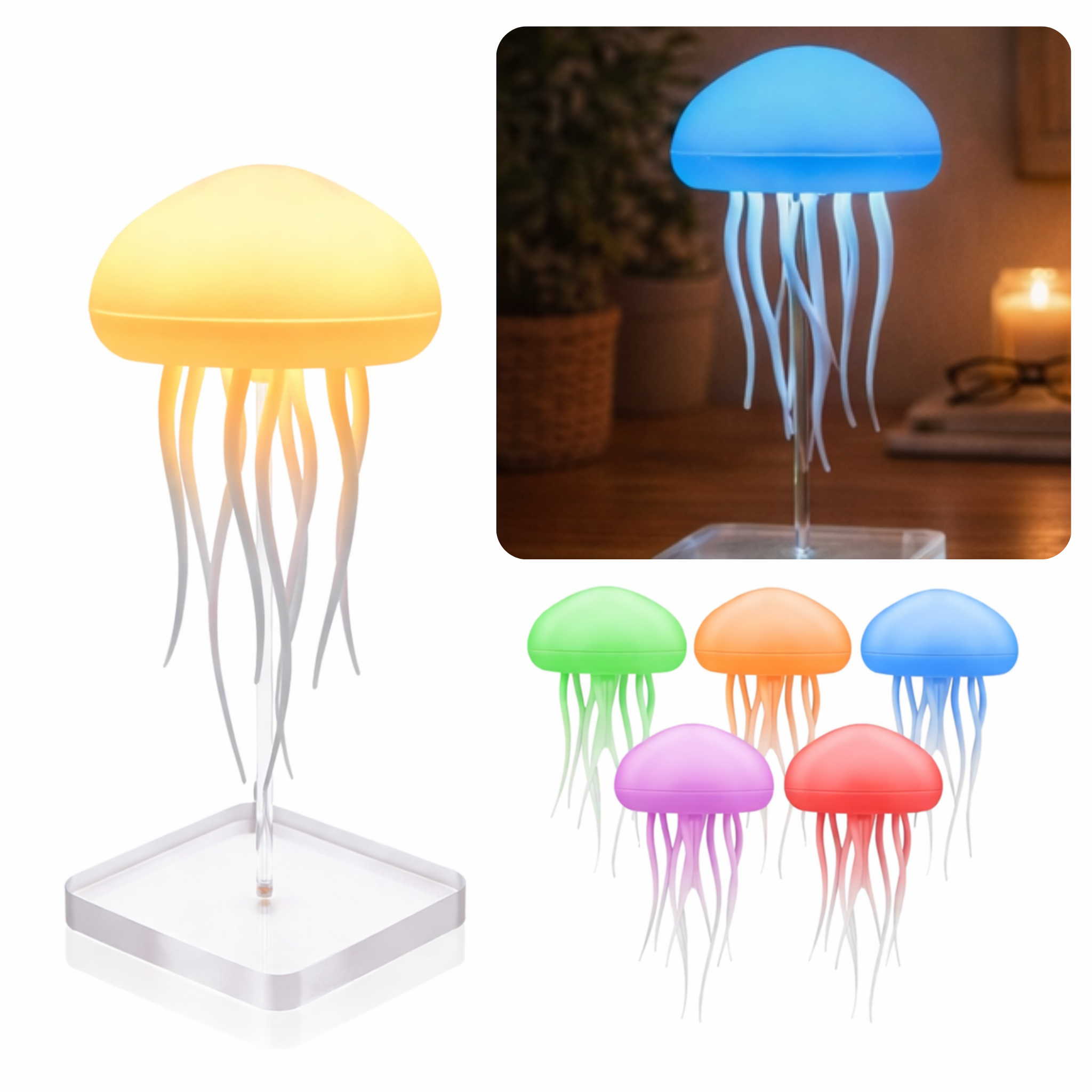 lampe decorative méduse apaisante multicolor