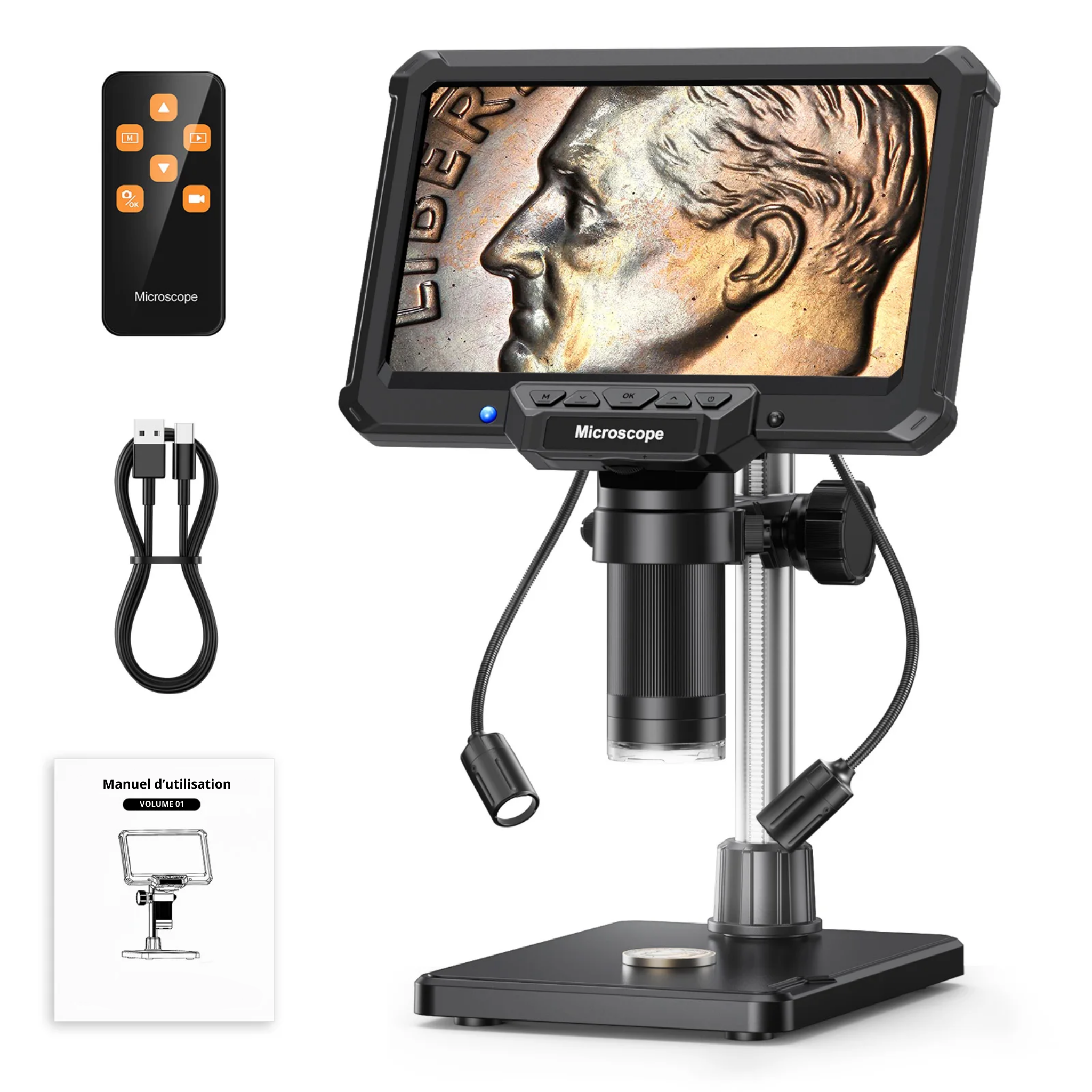 Microscope Numérique 1200X – Écran Photo & Vidéo HD