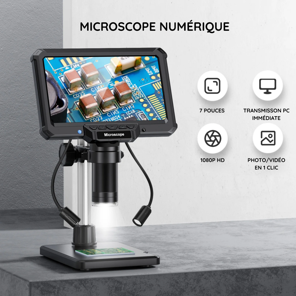 Microscope Numérique 1200X – Écran Photo & Vidéo HD