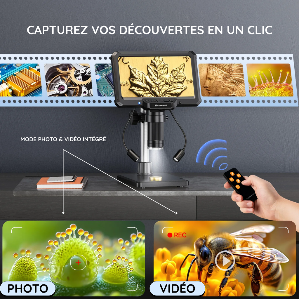 Microscope Numérique 1200X – Écran Photo & Vidéo HD