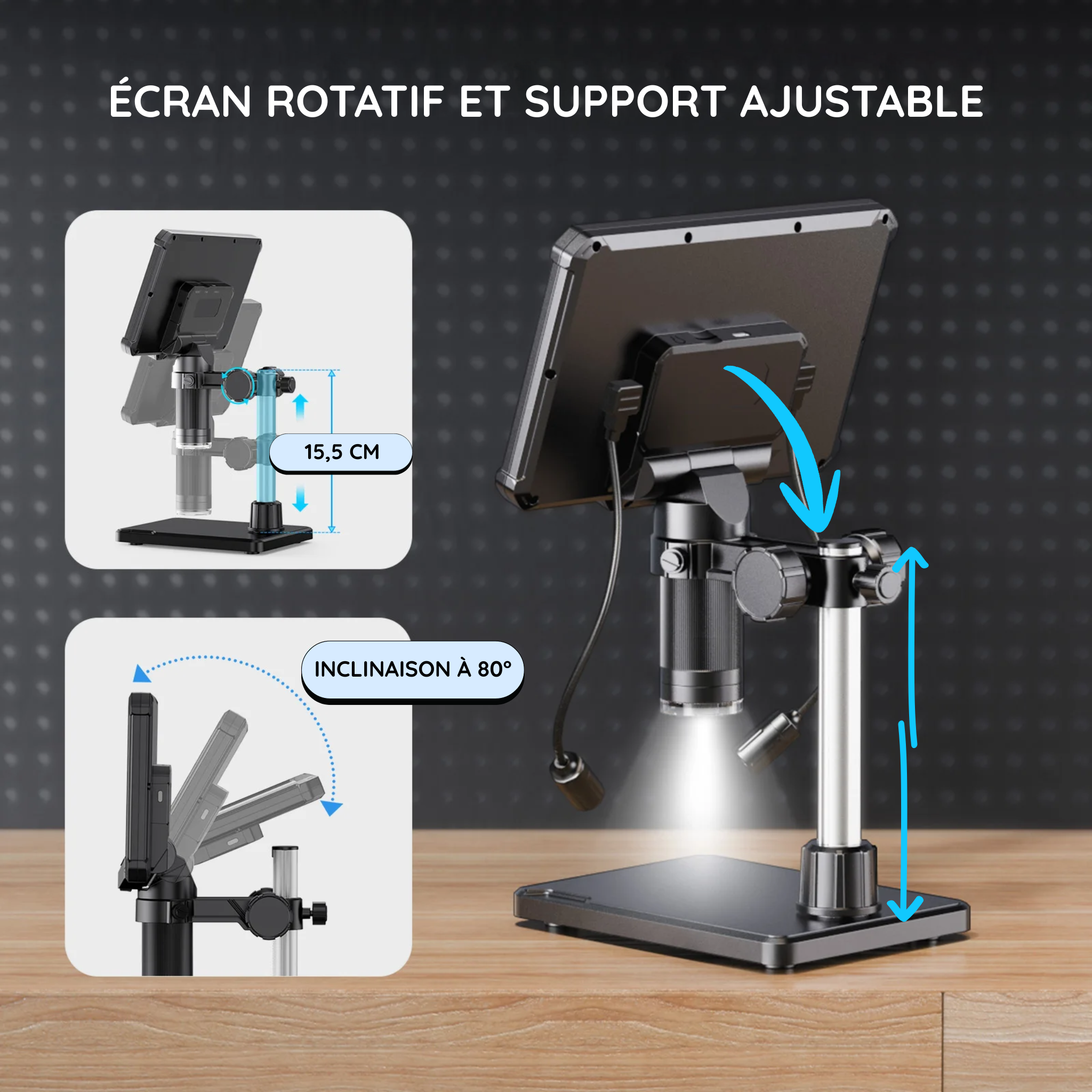 Microscope Numérique 1200X – Écran Photo & Vidéo HD