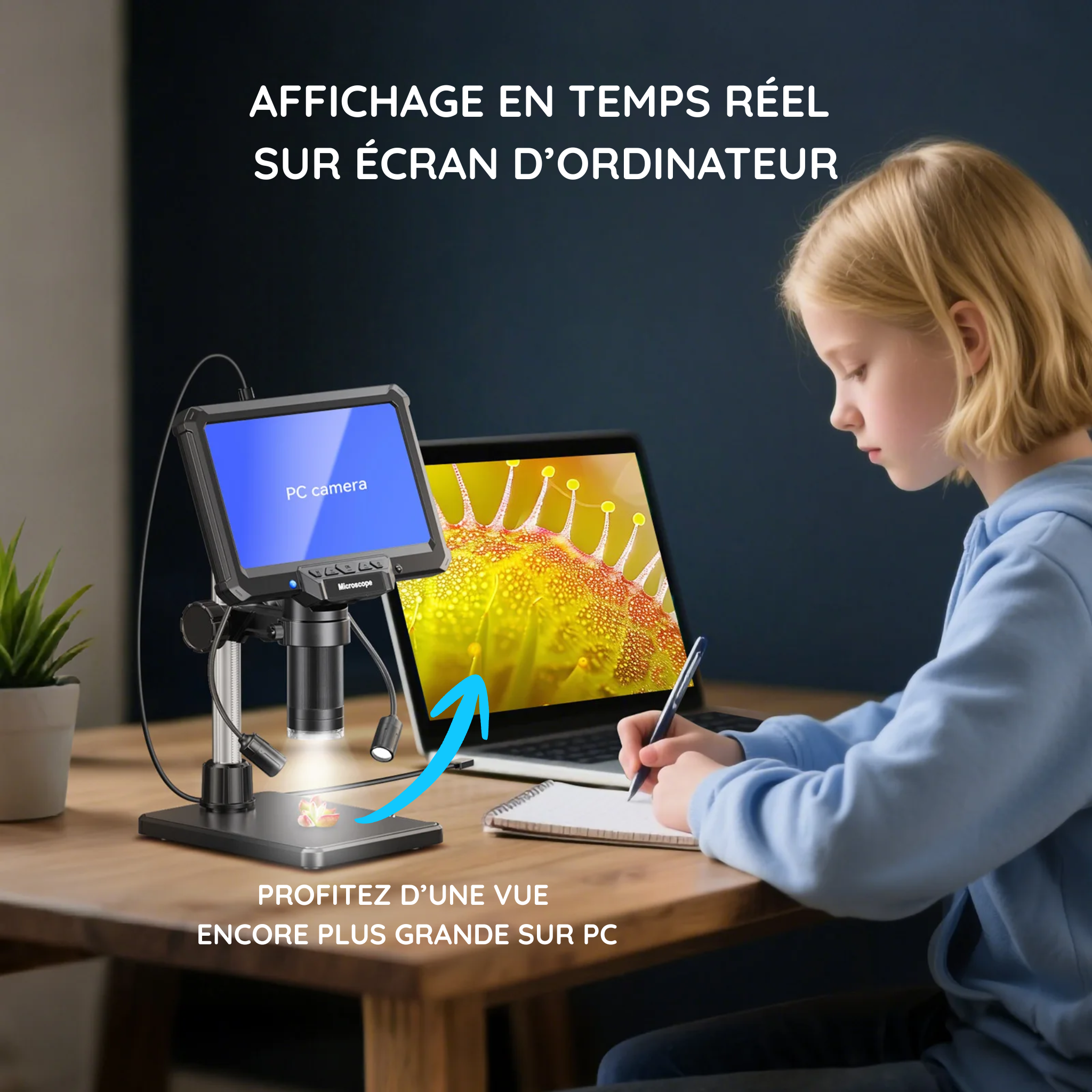 Microscope Numérique 1200X – Écran Photo & Vidéo HD