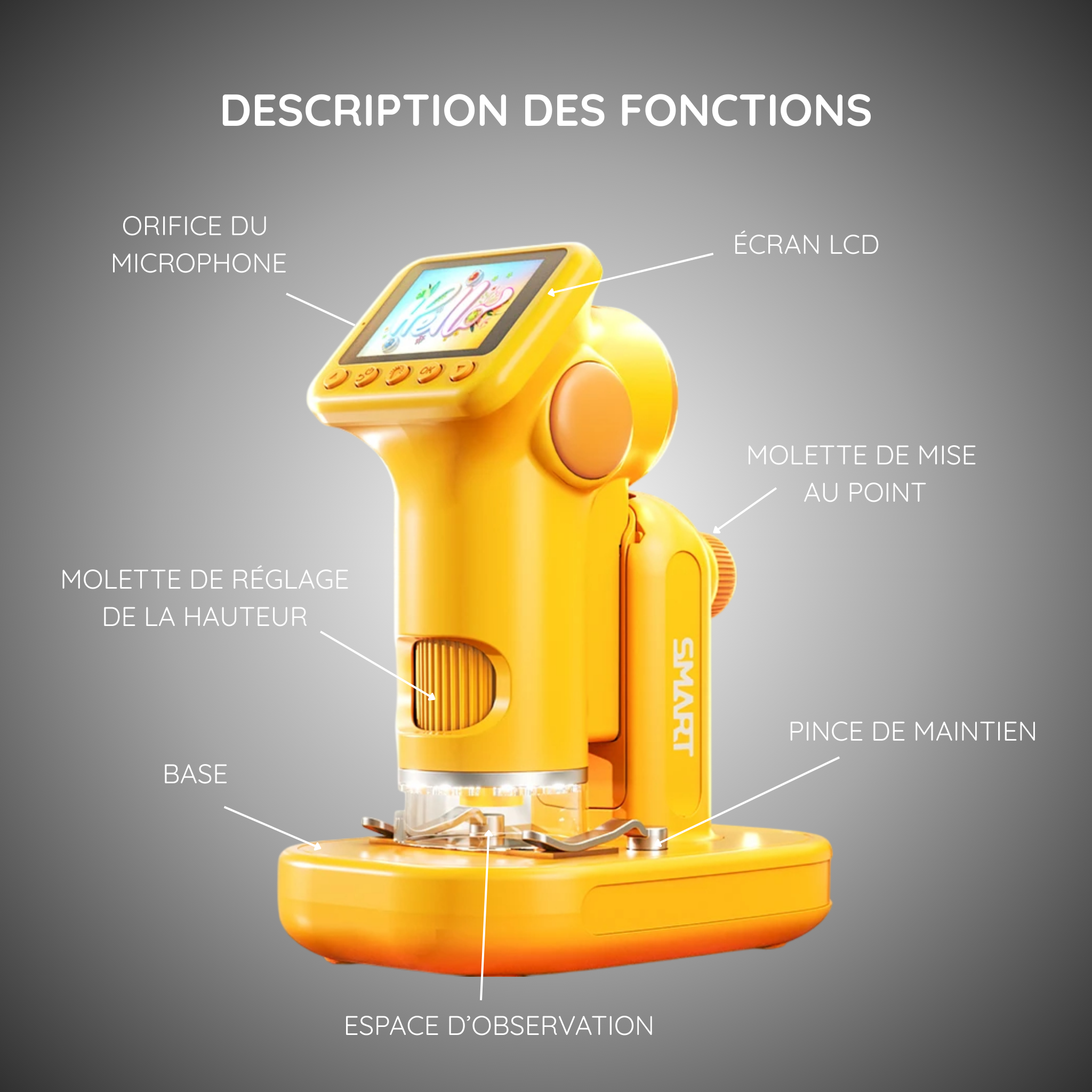 Microscope HD pour Enfants – Double Mode (Portable + Bureau)