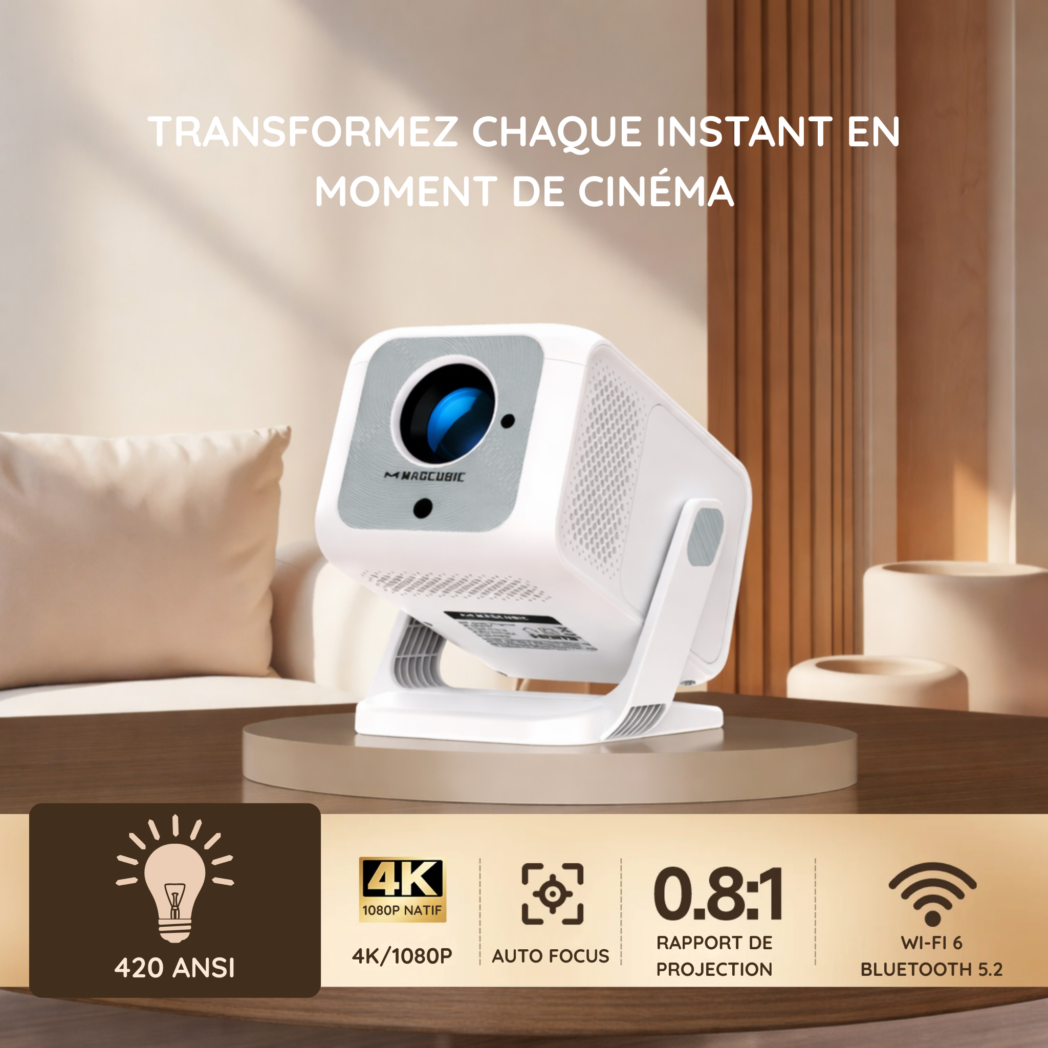 Vidéo projecteur Nova X  Home Cinema - Full HD 1080P - Intérieur et extérieur