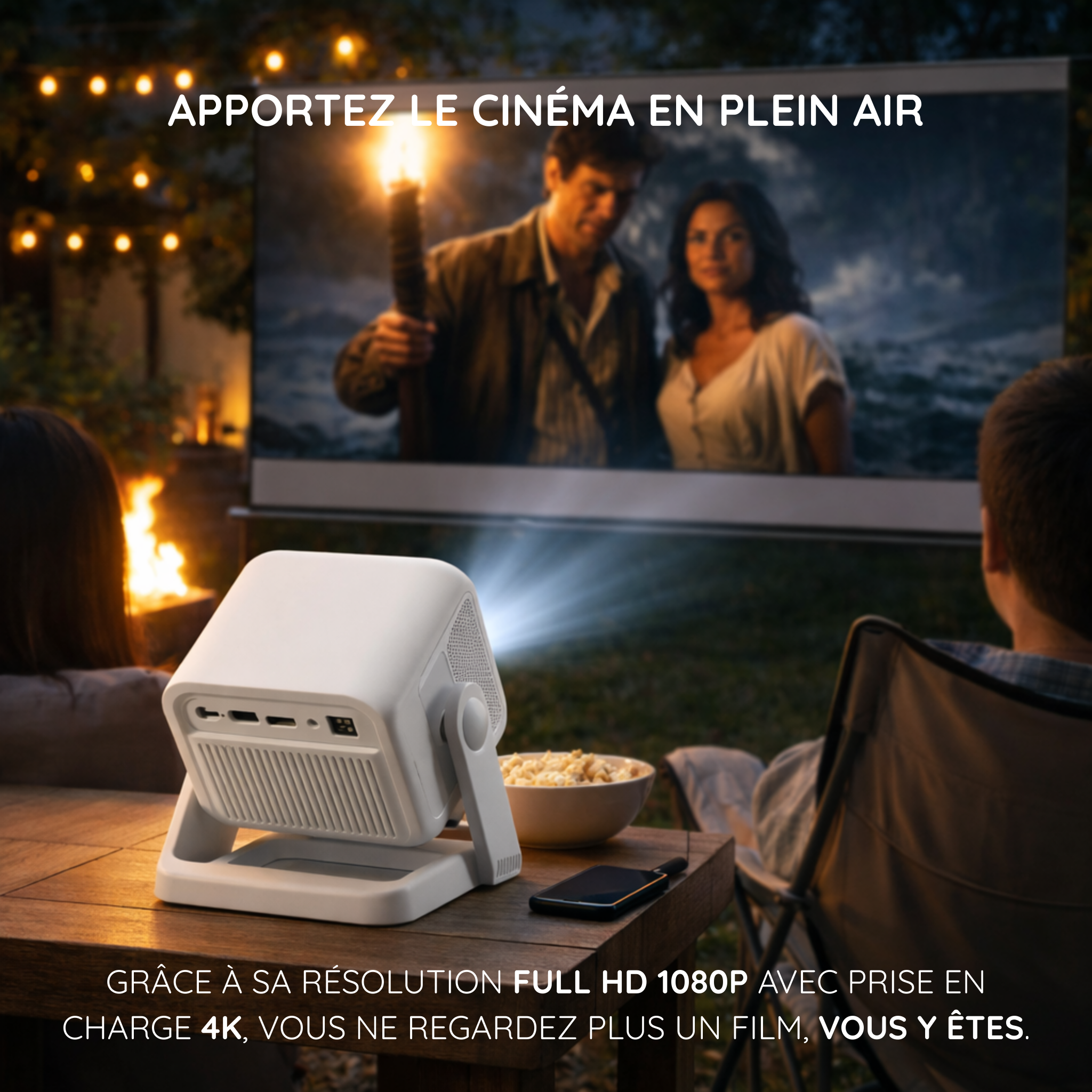 Vidéo projecteur Nova X  Home Cinema - Full HD 1080P - Intérieur et extérieur