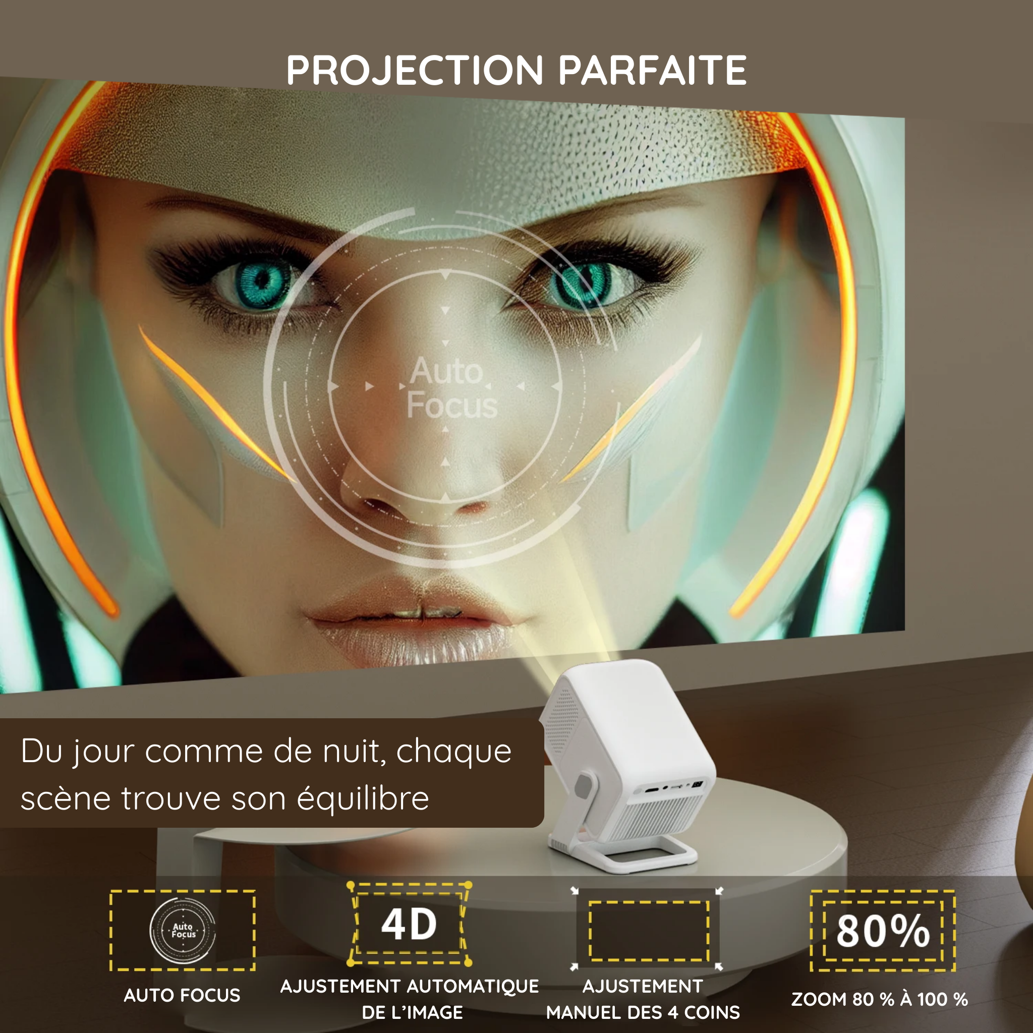 Vidéo projecteur Nova X  Home Cinema - Full HD 1080P - Intérieur et extérieur