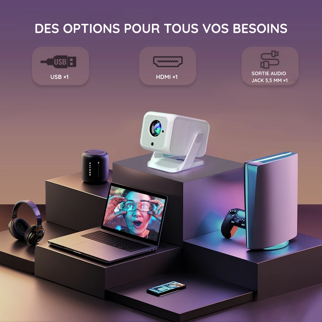 Vidéo projecteur Nova X  Home Cinema - Full HD 1080P - Intérieur et extérieur