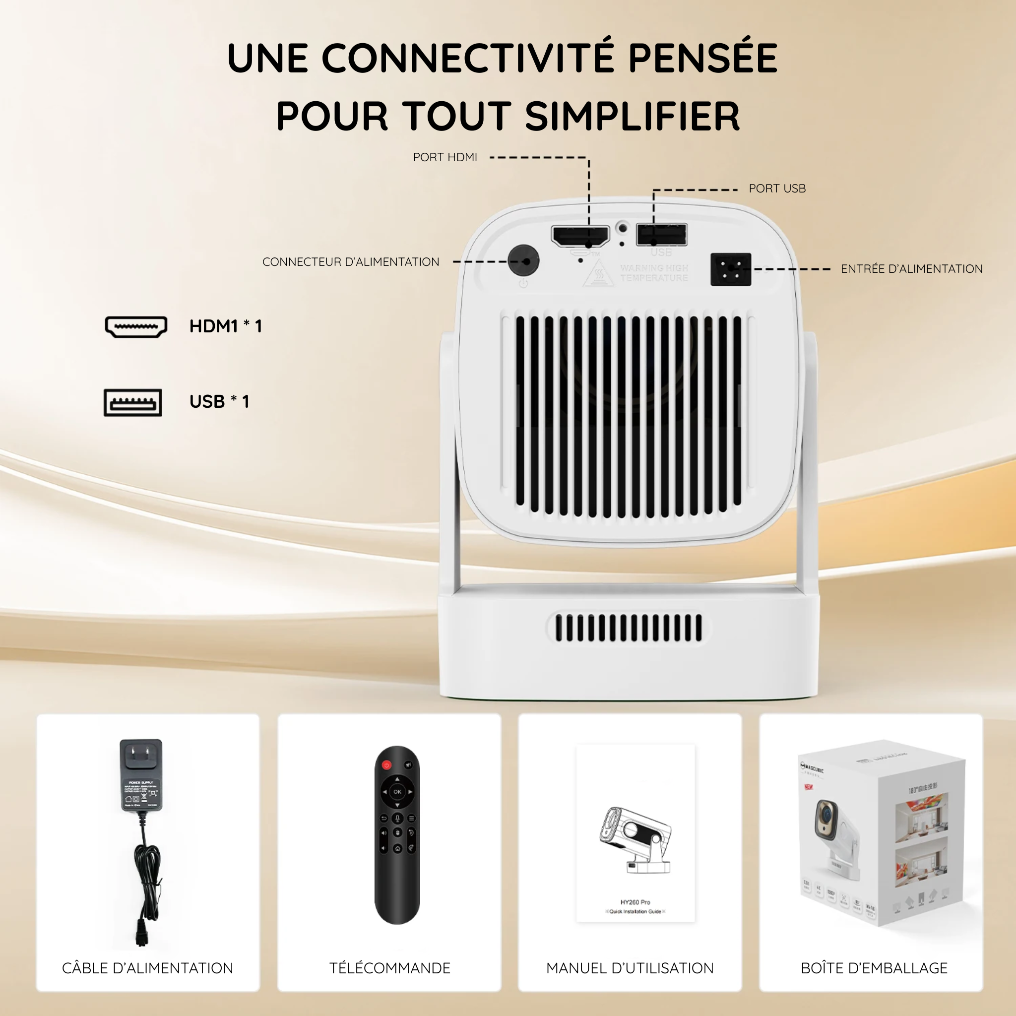 Video projecteur Nova One 4K 1080P Auto Focus