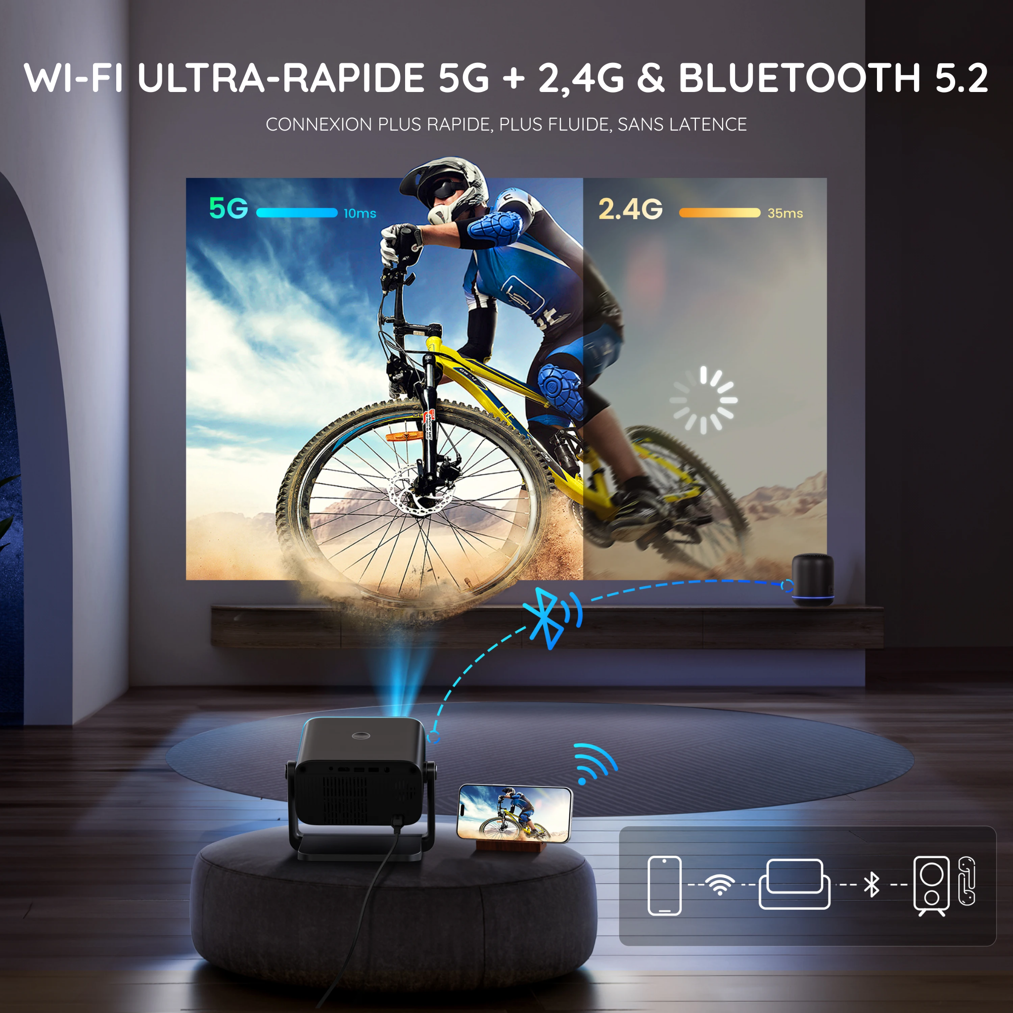 Vidéo projecteur Visiona Max - version mini facile à transporter