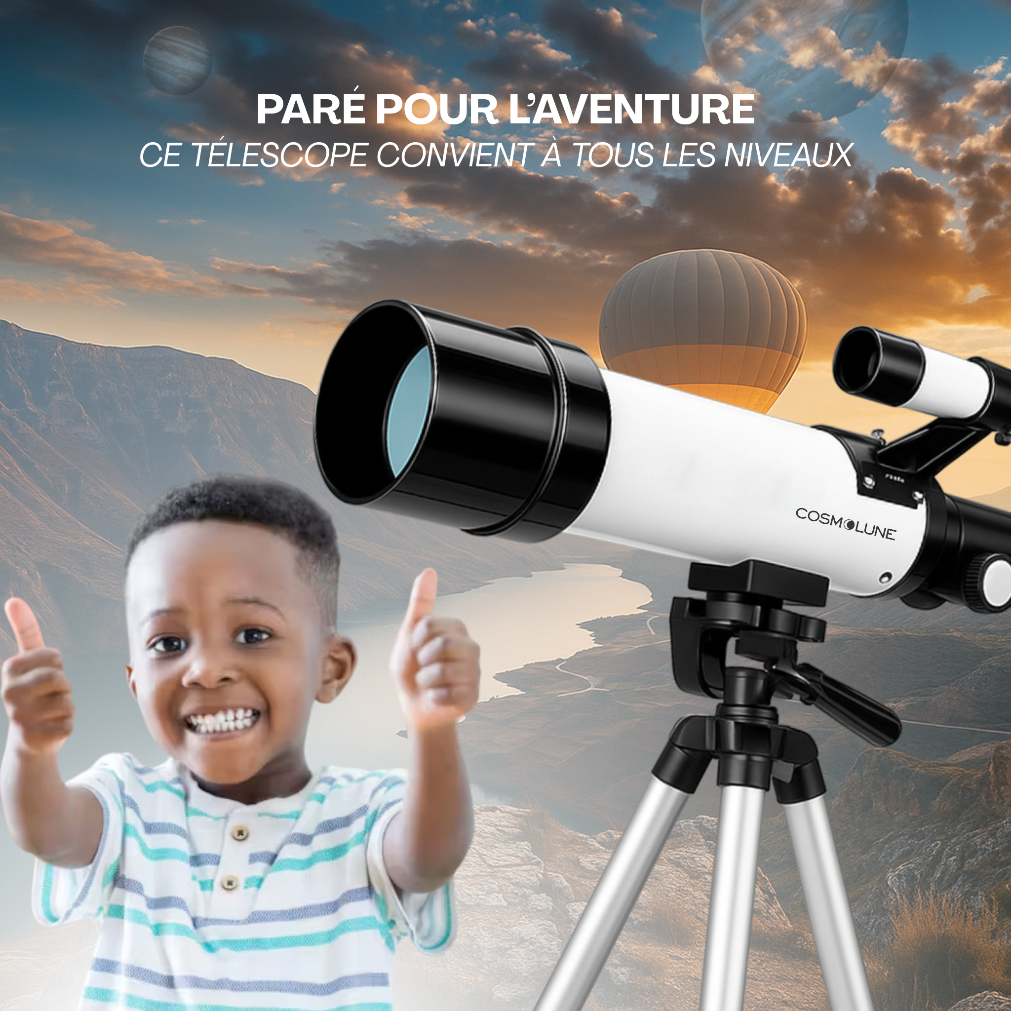Télescope Astronomique Novaris pour enfant Observer la Lune et les Étoiles en Haute Résolution