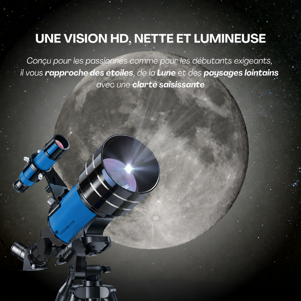 Télescope Astronomique Observation Lune et Étoiles + Support smartphone