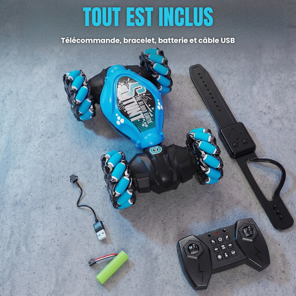 Voiture télécommandée cascadeuse pour enfants – Pilotage par gestes de la main