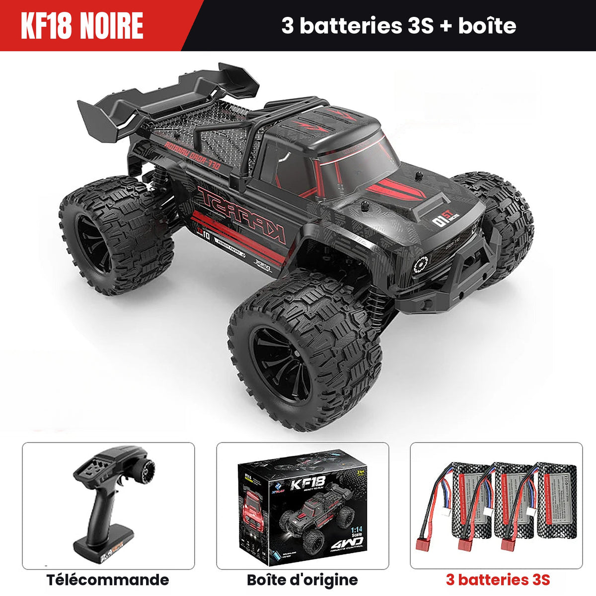 Voiture télécommandée RC 4x4 – Jusqu’à 80 km/h