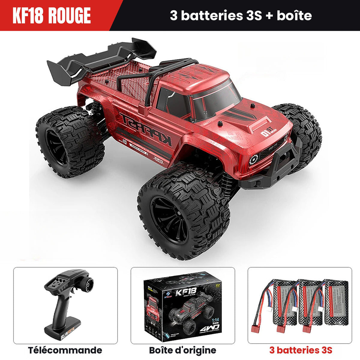 Voiture télécommandée RC 4x4 – Jusqu’à 80 km/h