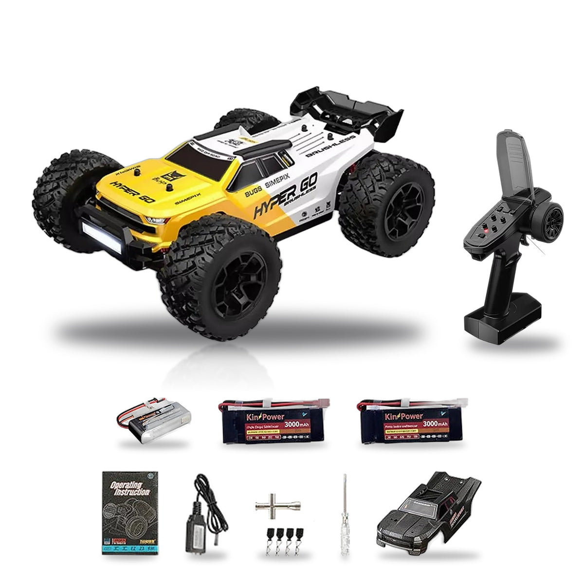 Voiture Télécommandée Brushless 53 km/h – Monster Truck 4x4 Tout Terrain