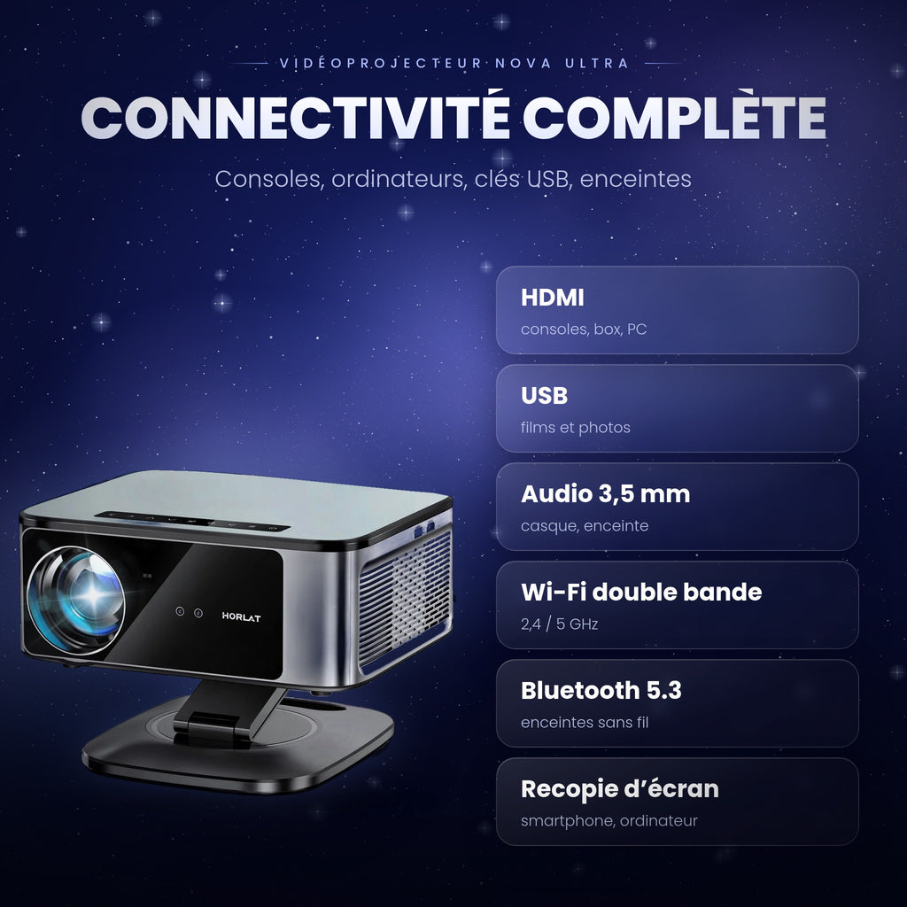 Vidéoprojecteur Nova Ultra – Full HD 1080P,Auto Focus