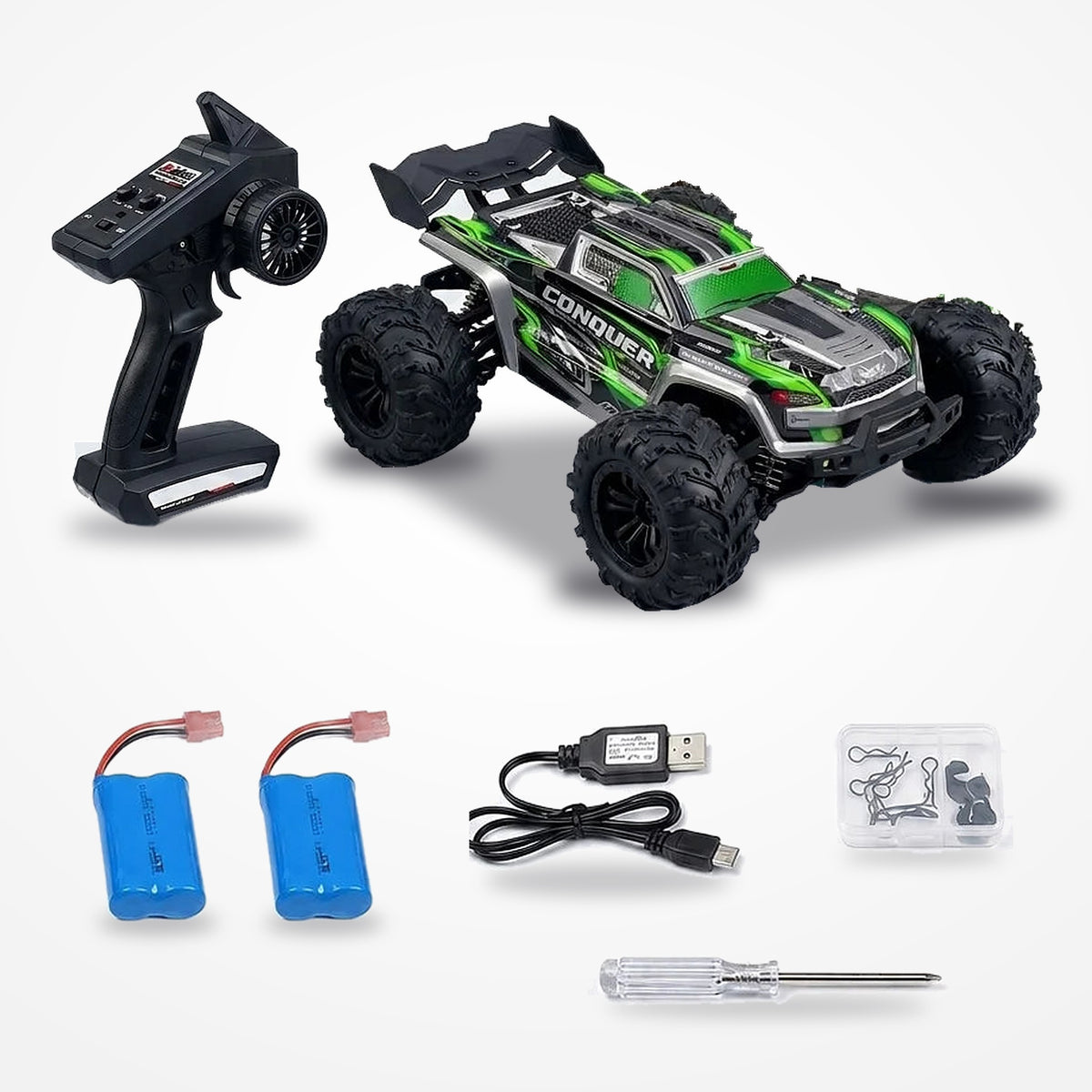 Voiture RC verte 50 km/h – Monster Truck Tout Terrain