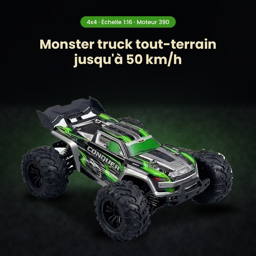 Voiture RC verte 50 km/h – Monster Truck Tout Terrain