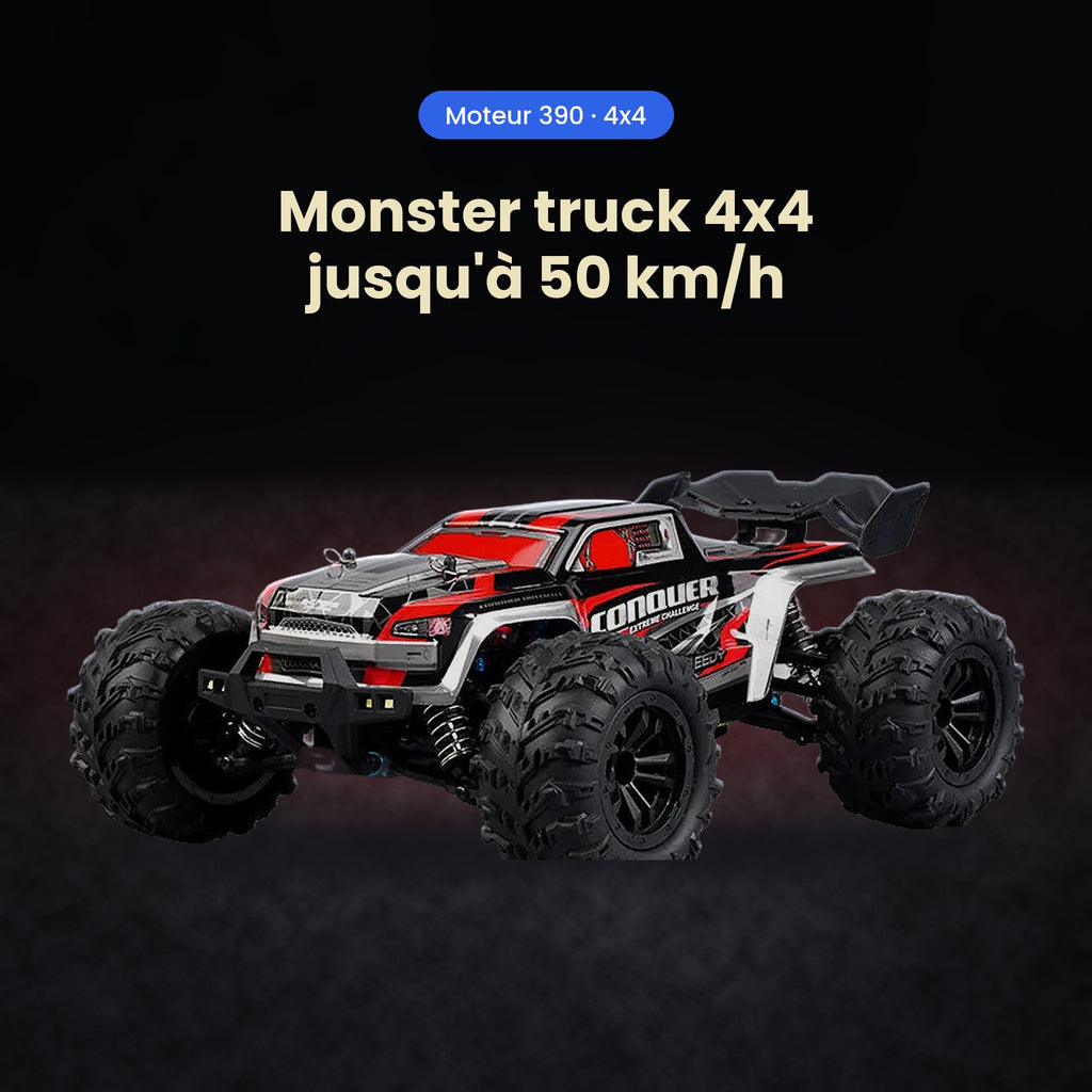 Voiture RC ROUGE 50 km/h – Monster Truck Tout Terrain