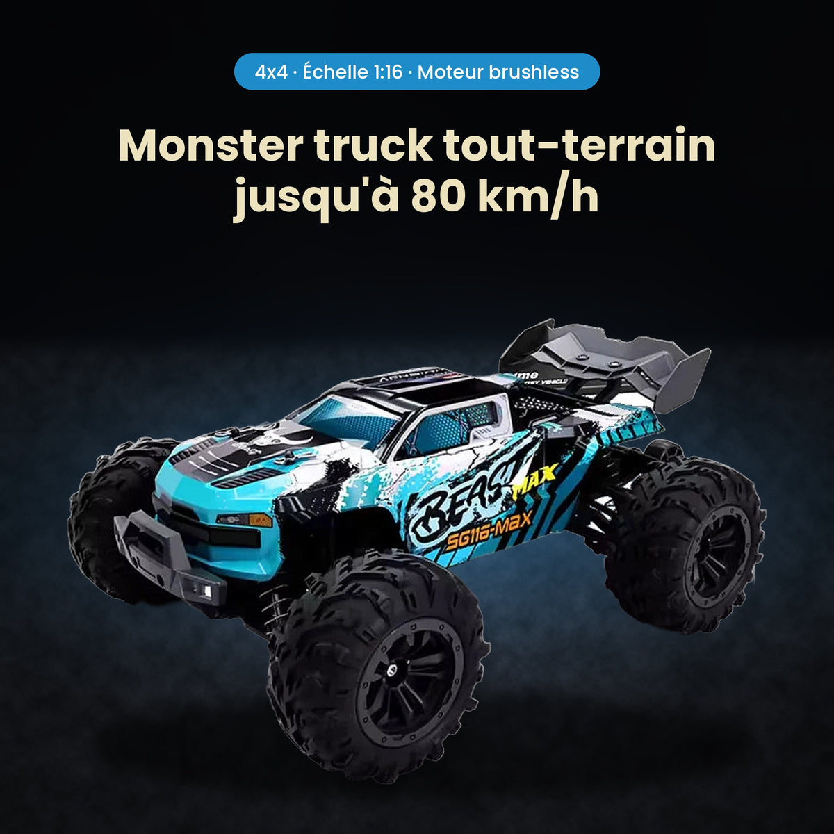 voiture télécommandée SG116 – Monster truck RC 1:16 4x4 tout-terrain