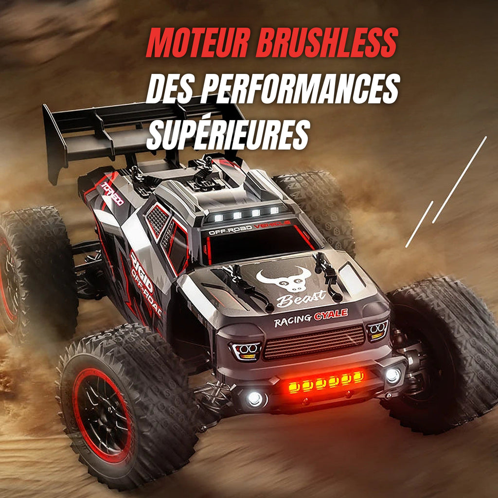 Voiture RC 1:16 – 80 km/h, pack 3 batteries + sac