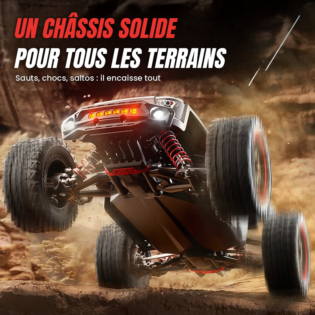 Voiture RC 1:16 – 80 km/h, pack 3 batteries + sac