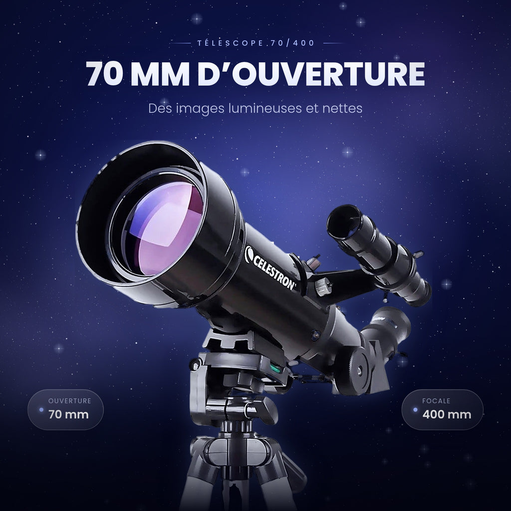 Télescope 70/600 de Voyage avec Sac à Dos