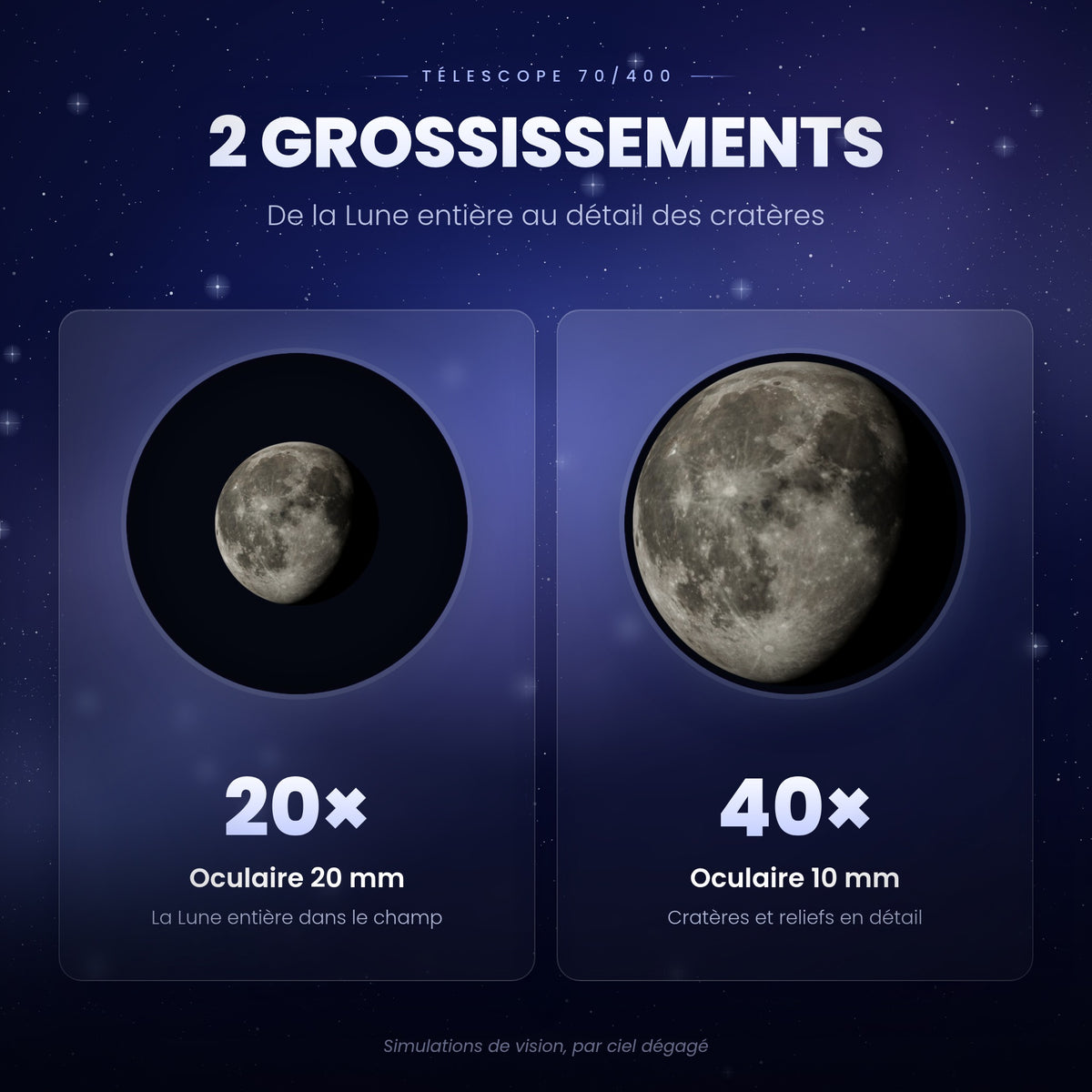 Télescope 70/600 de Voyage avec Sac à Dos