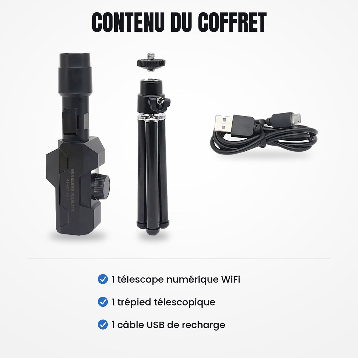 Télescope connecté WiFi – photo et vidéo sur smartphone